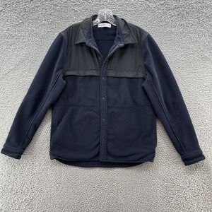 Hill City Jacket Mens Small Blue Hybrid Fleece Snap Up Casual Golf Shirt Jacket